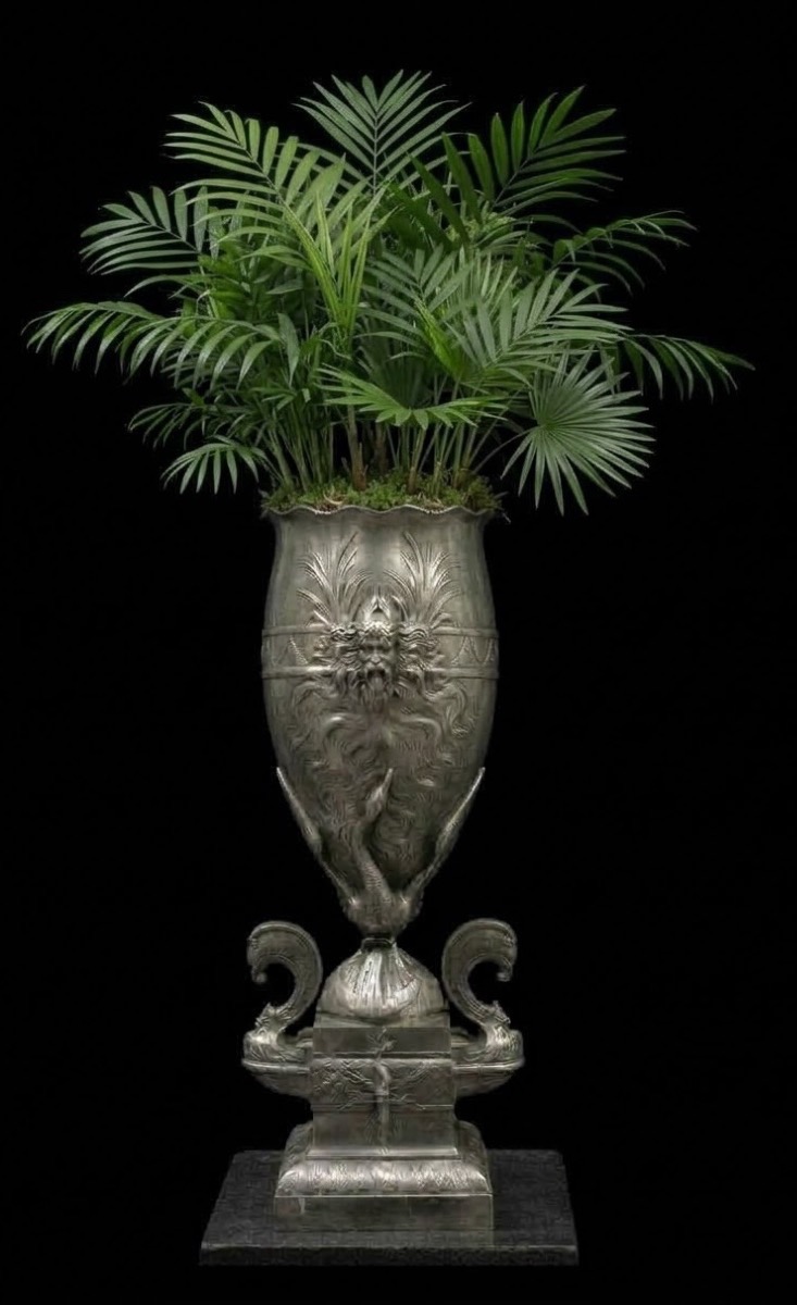 Large Bronze Vase With Aquatic Motifs By Henry Fugère