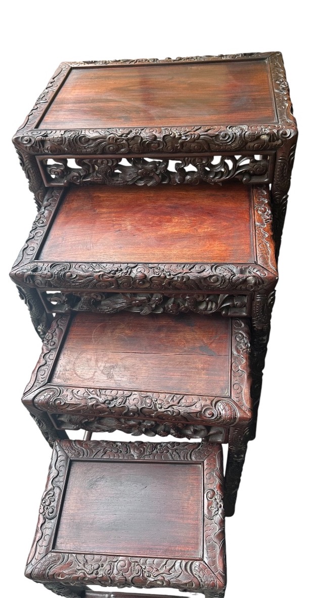 Série de  4 Tables gigognes chinoise -photo-3