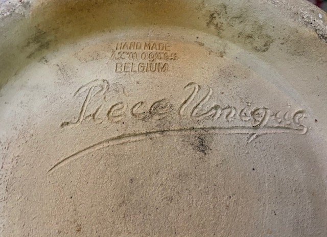 Imposant Vase, grès -  Armogres, pièce unique circa 1950-photo-3