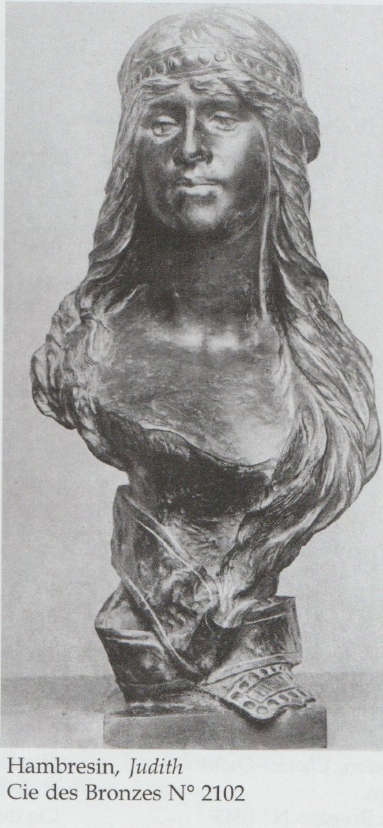 Buste d'Une Femme Orientale, Bronze - Albert Hambresin Belgique -photo-2