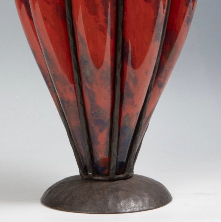 Vase, Lorraine Glassware, Bronze Mount-photo-3