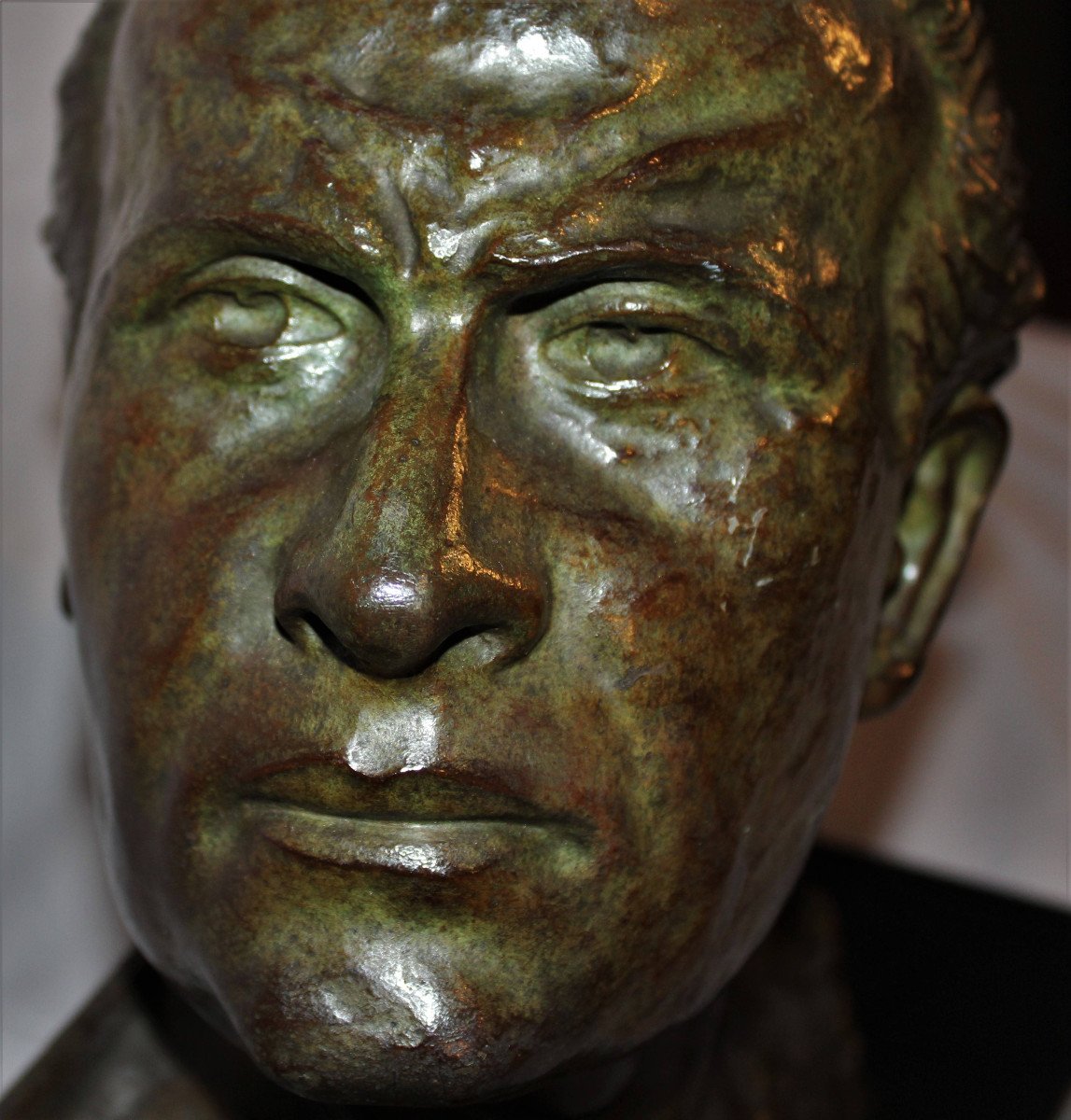 Portrait De Jean Mermoz, Bronze - F. C. Focht-photo-1