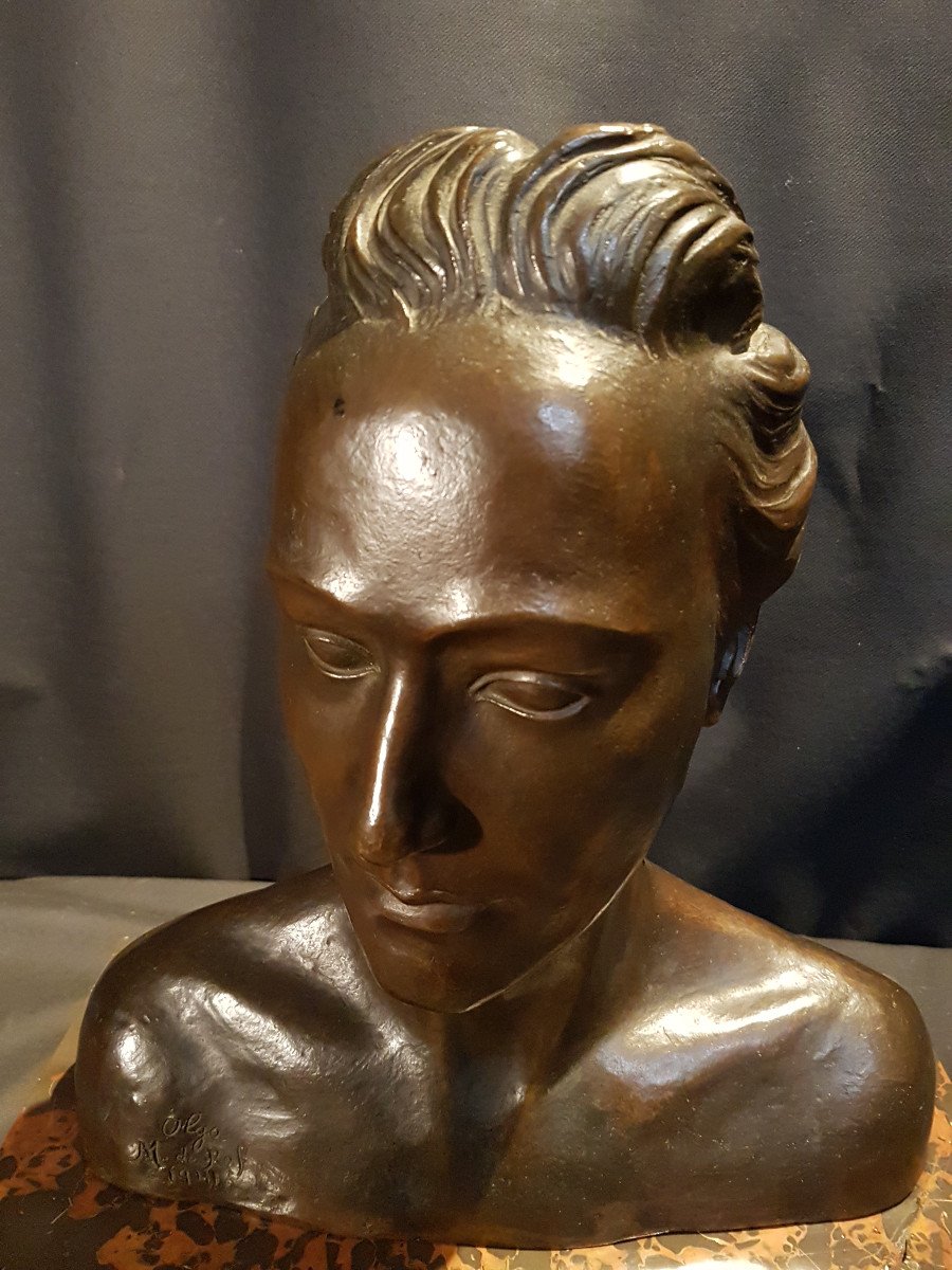 Olga, Buste En Bronze, 1941 - M. De Rof-photo-1