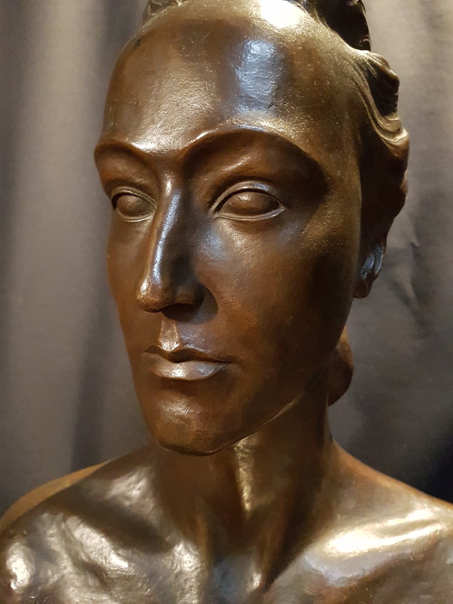 Olga, Buste En Bronze, 1941 - M. De Rof-photo-2