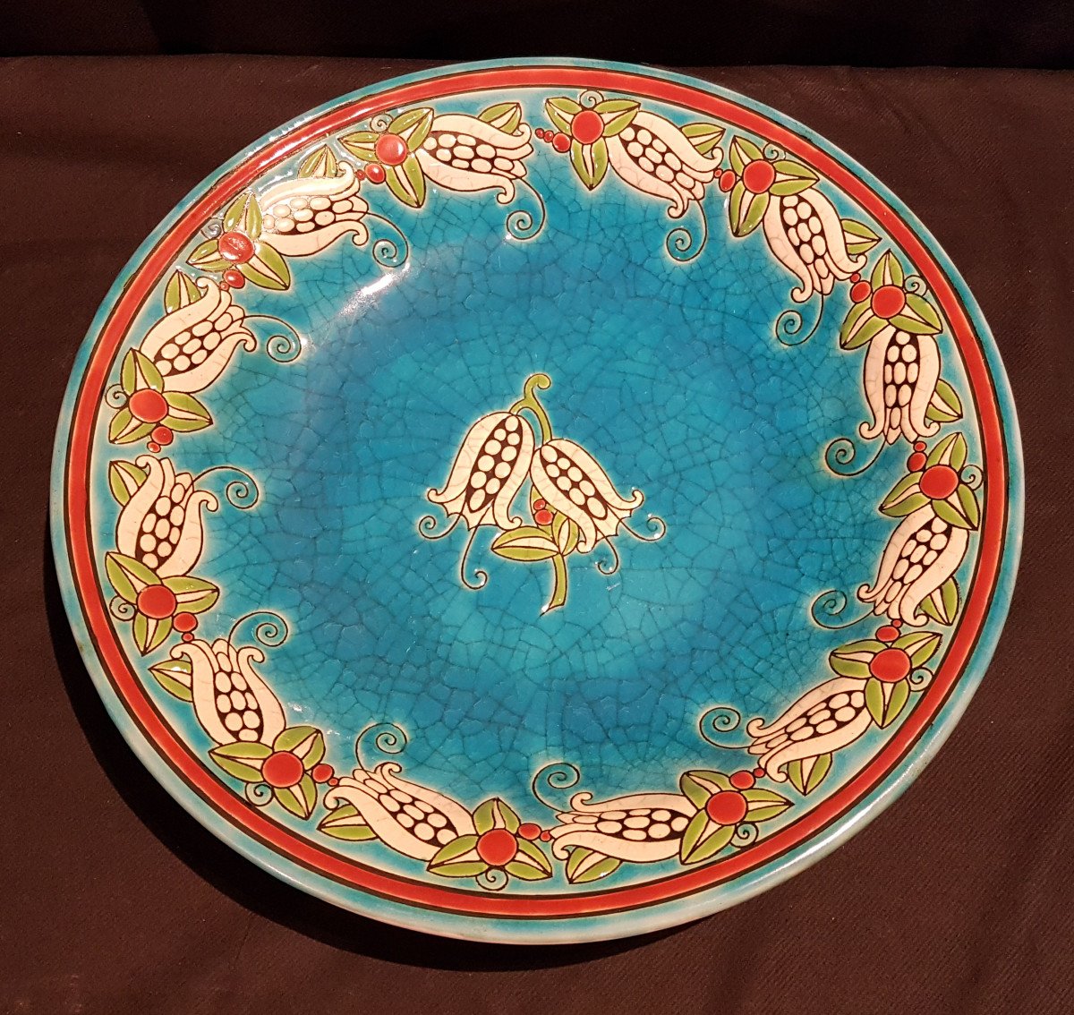 Decorative Earthenware Dish, La Maitrise, Boch Keramis - Maurice Dufrène