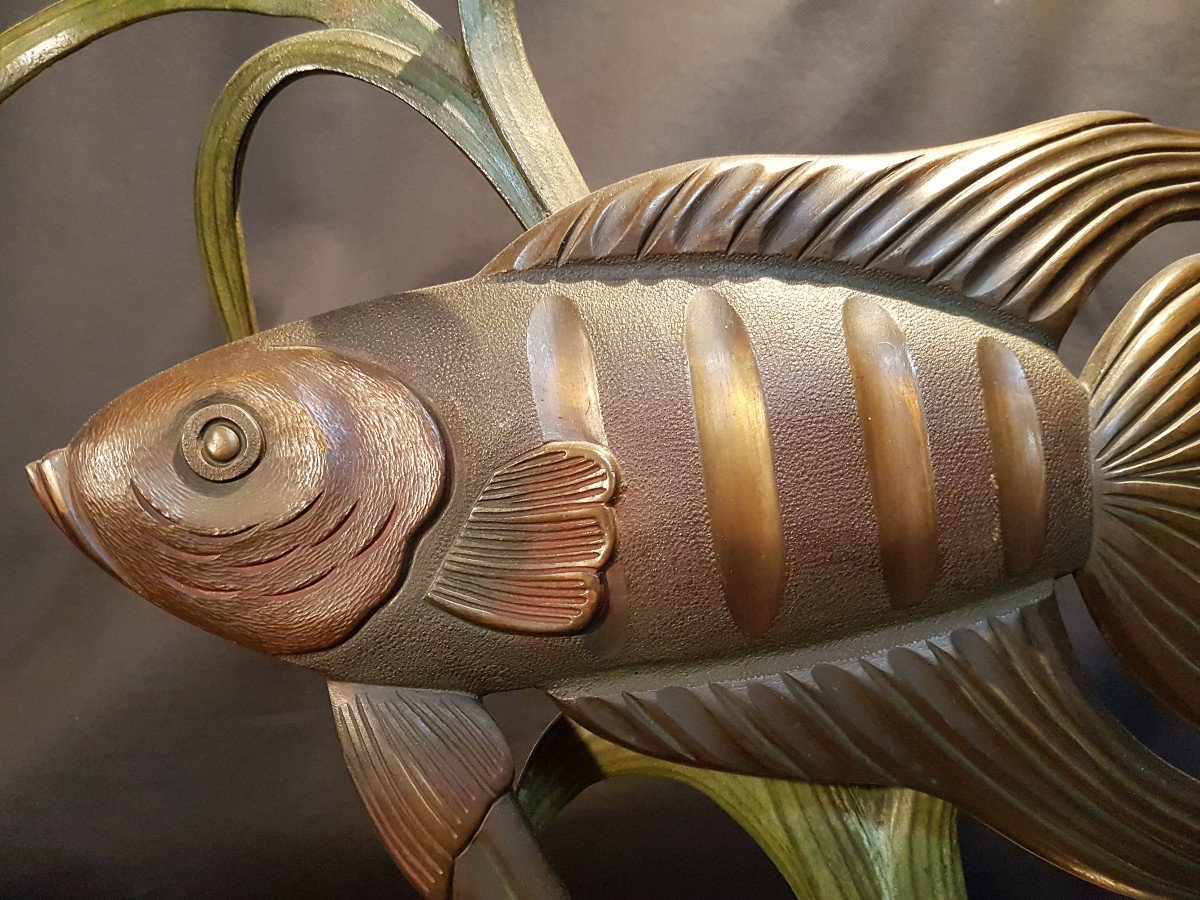 Fish, Art Deco  Bronze - Adelaïde Lefebvre-photo-2