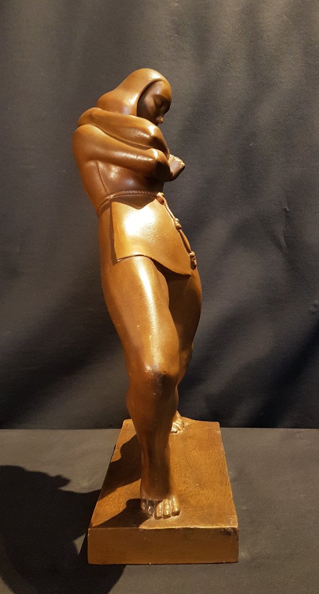 Hooded Man, Painted Plaster, 1945 - Jan Anteunis-photo-2