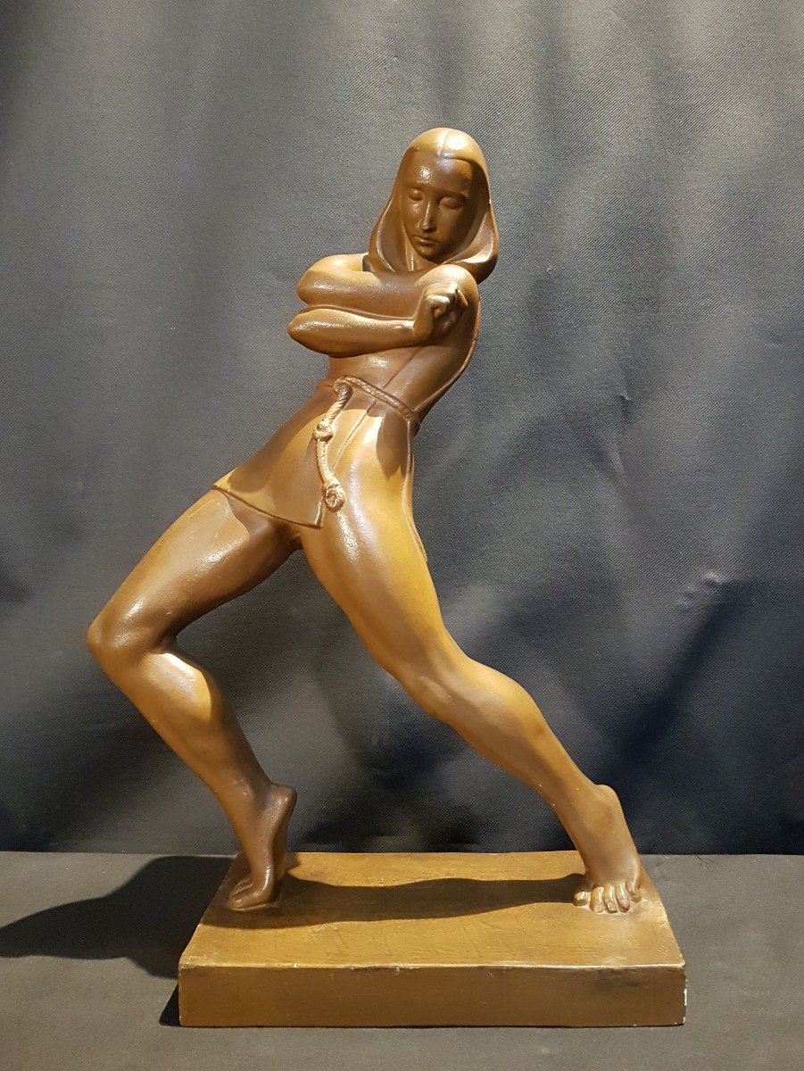 Hooded Man, Painted Plaster, 1945 - Jan Anteunis