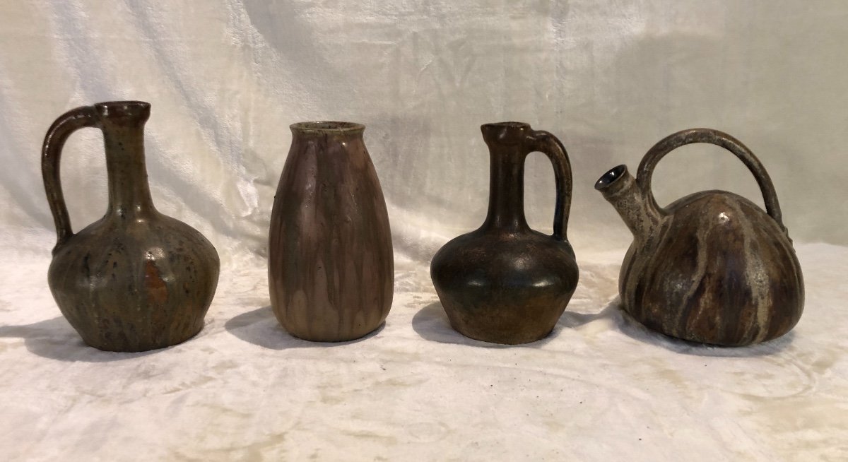 Lot Of 4 Ceramic Pieces - Aubry - Signed