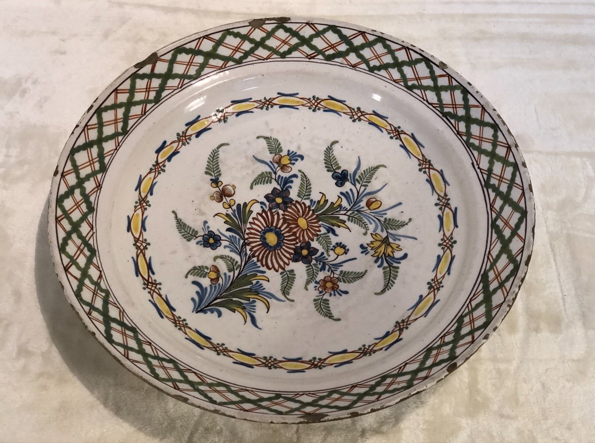 French Plate - 19th  Floral Decor