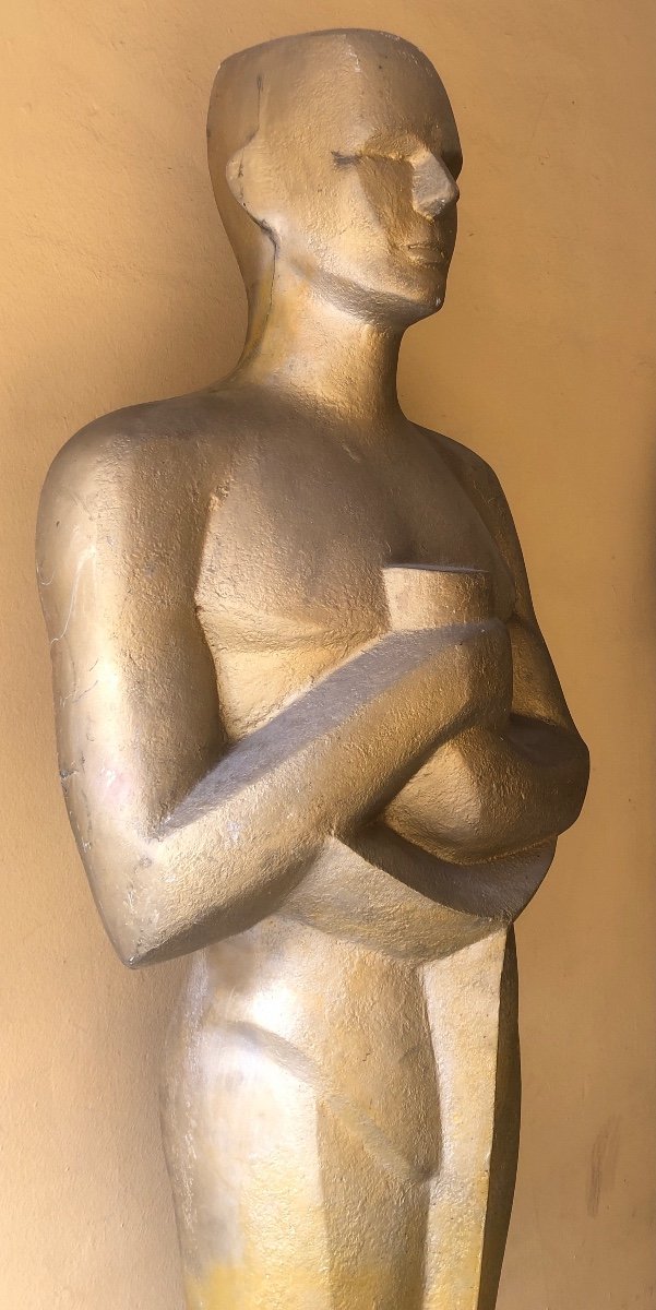Paire de Grandes Sculpture d'Un Oscar - Matière En Résine - Dim. 37 X 58 X 210cm-photo-4