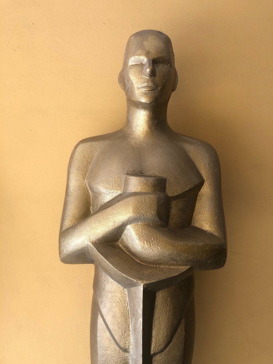 Paire de Grandes Sculpture d'Un Oscar - Matière En Résine - Dim. 37 X 58 X 210cm-photo-1