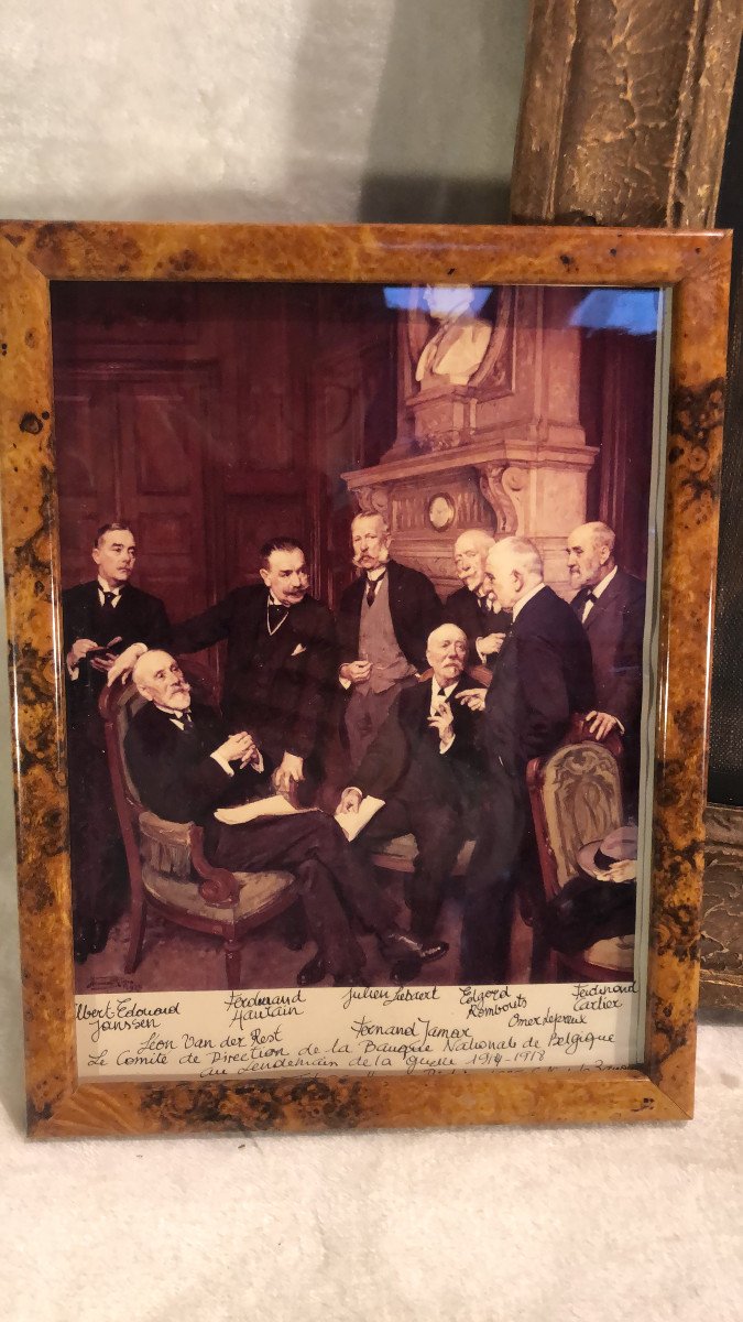 Sketch On Canvas Representing The Board Of Directors Of The National Bank Of Belgium 1925 Herman Richir-photo-1