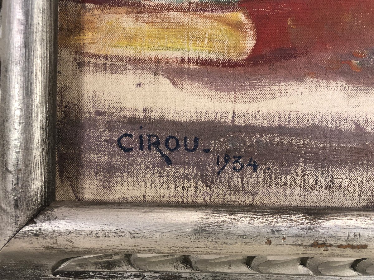 Oil On Canvas - Self-portrait In The Ice - Signed:  Paul Cirou -photo-1