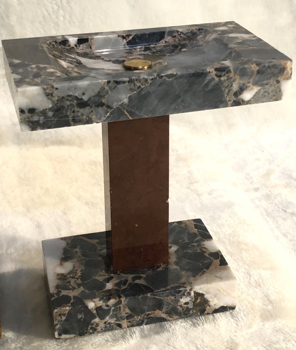 Art-deco Trim With Animal Bronze - Onyx Structure - Base: 14 X 43cm - H. 35cm-photo-2