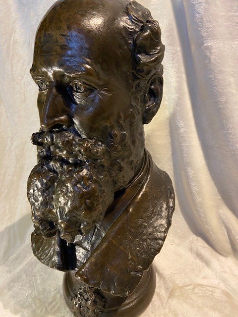 Bust Of John Waterloo Wilson Signed Paul Devigne Rodin 's Friend-photo-3