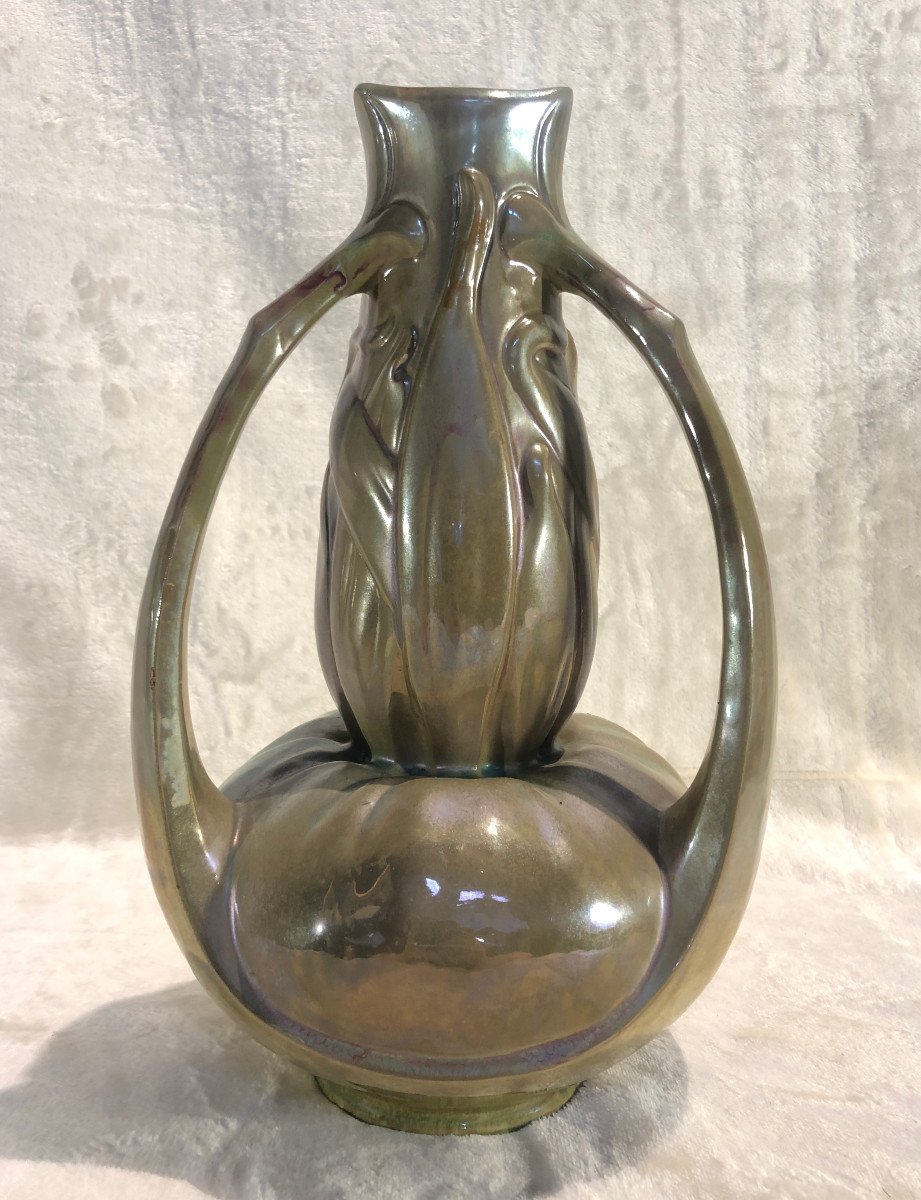 Vase Rare En Grès Art-Nouveau De Charles Catteau - 19 X 32cm - Circa 1904-1906