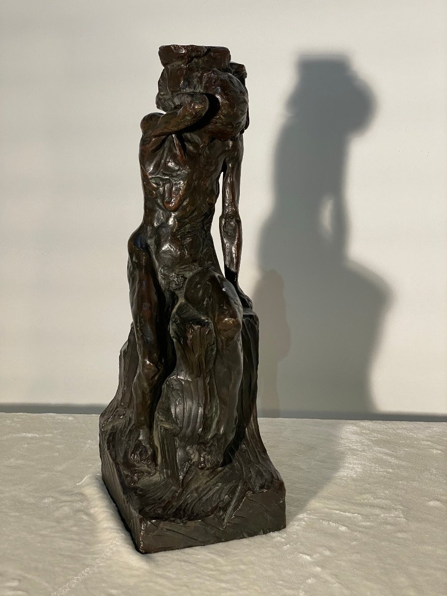 Bronze Sculpture - Female Subject - Signed: Jtm Monogram - Dated 12.1922  München -photo-3