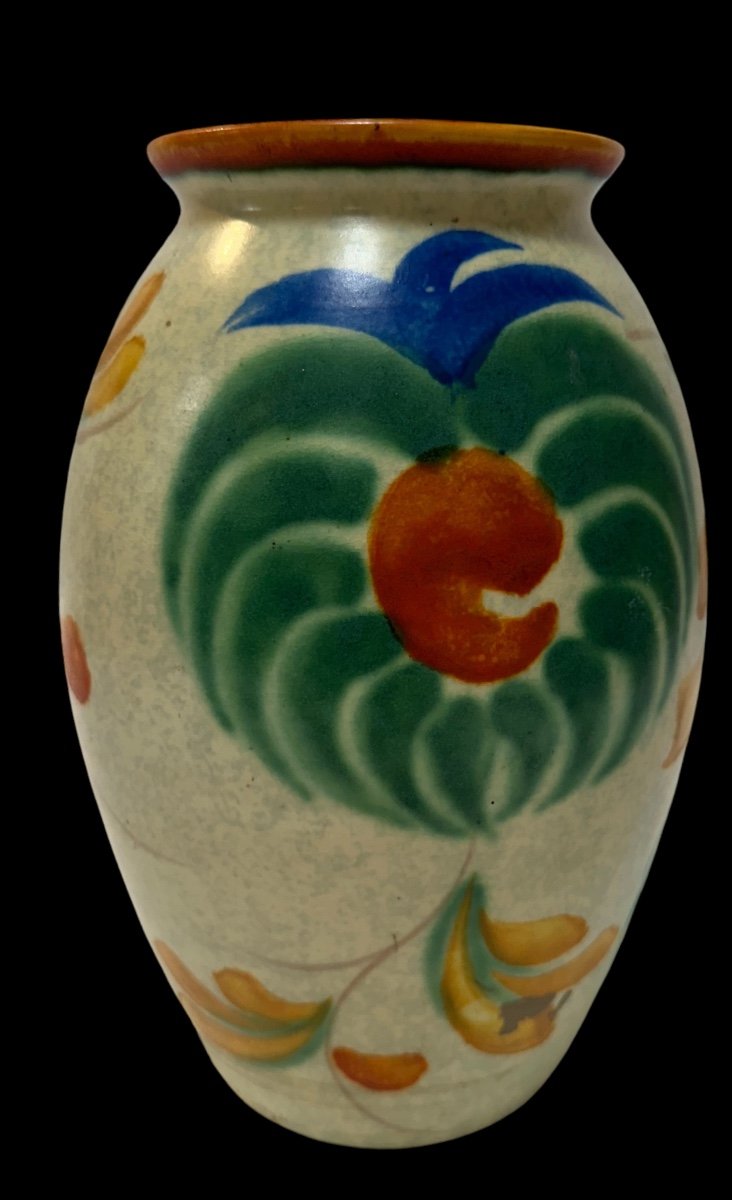 Art-deco Vase - Decor Of Stylized Flowers - Villeroy & Boch Luxembourg - Rare Decor-photo-2