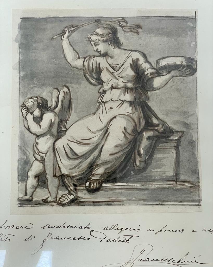 Allegory Of Venus And Cupid - Italian School Circa 1700 - Size 17 X 18.5 Cm