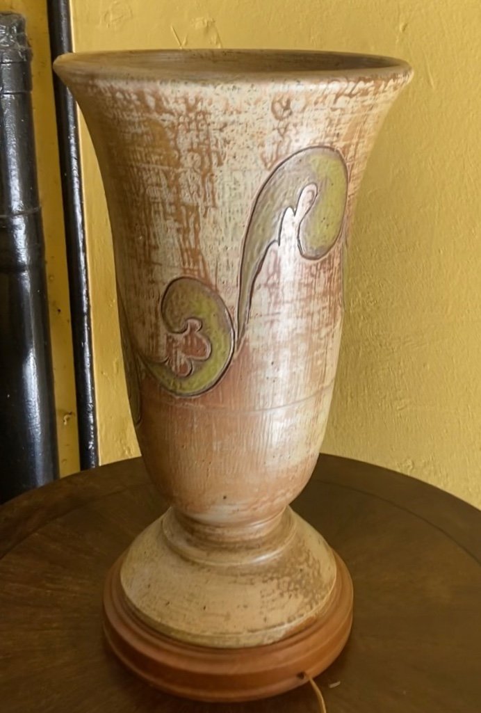 Guérin Art Deco Sandstone Reflector Vase?-photo-3