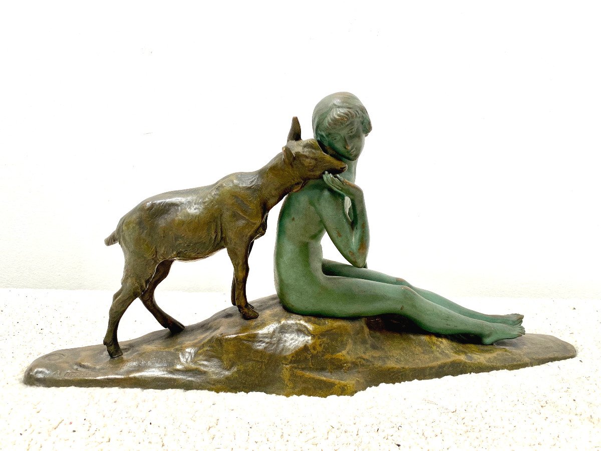 Art Deco Bronze Sculpture By A. Morlon