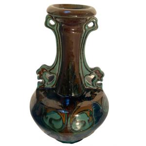 Rare Art Nouveau Gouda Vase