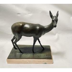 Bronze Animalier - Signé  Clemente Bertolini - Travail italien - Dim. 12x24x25cm