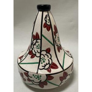 Vase De La Céramique  De Longwy Art Déco 