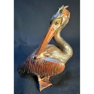 Pelican In Bronze Period 1930 (viennese Bronze)