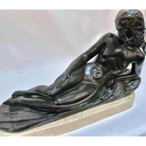 Sculpture Young Woman Art Deco Paule Bisman 