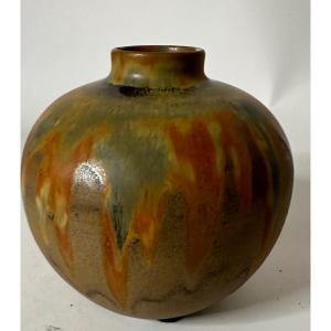 Small Tiger Vase In Keramis Stoneware 