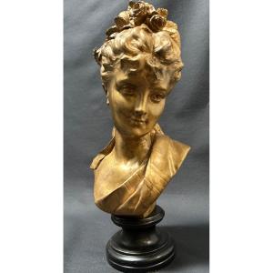 Buste  De Jeune Fille Aux Roses Compagnie Des Bronzes Bruxelles 