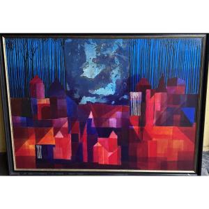 Composition de maisons surréaliste de Joseph Van Rillaer 