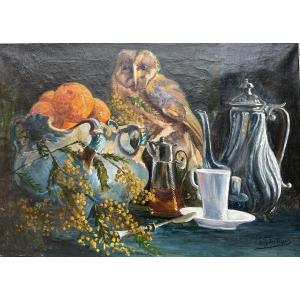 Still Life With Owl, Flemish School Circa 1909