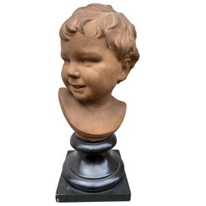 Buste en terre cuite de joseph Jacques Ducaju 