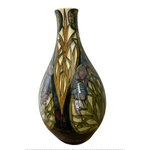Art Nouveau Vase From Brussels Majolica
