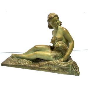 Jeune femme au chevreau terre cuite de Chiparus