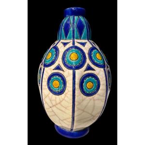 Art Deco Vase From Longwy, Signed By Maurice Paul Chevallier