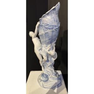 Art Nouveau Vase Made Of Glazed Porcelain