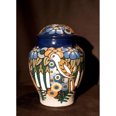 Tobacco Pot, Art Deco Earthenware, Leuven