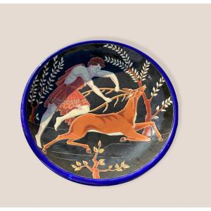 Longwy Hercule And The Biche Dish Signed Rizzi 16/60