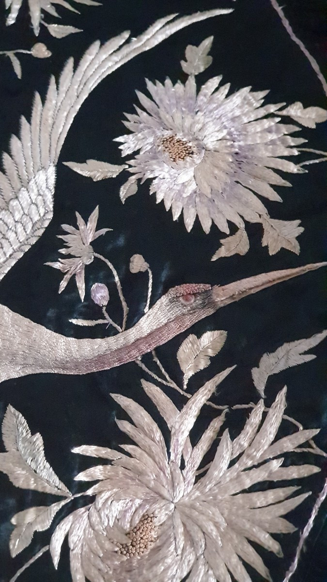 Fukuza Embroidery 19th Century Meiji Period Japan