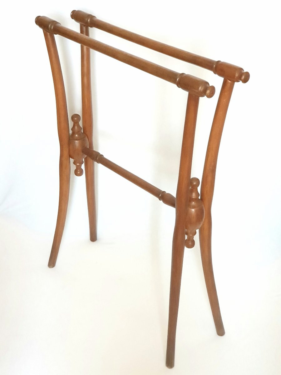 Porte Serviette en bois debut  XXe 1900 - 1930-photo-2