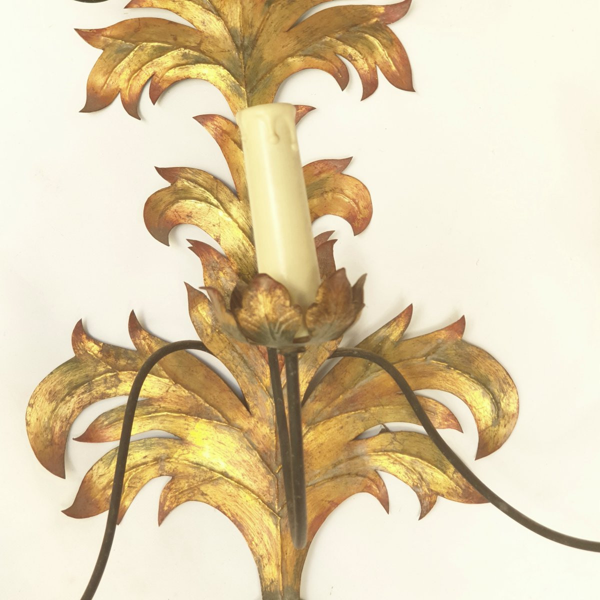 Grande Paire d'appliques en tôle peinte XXe 1970 Italie-photo-2