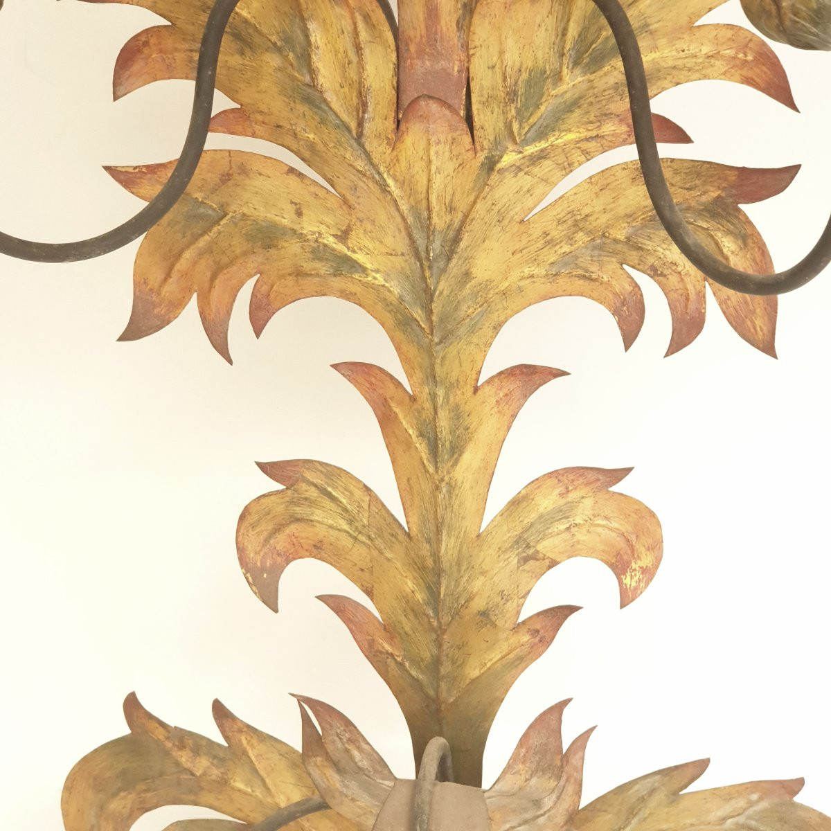 Grande Paire d'appliques en tôle peinte XXe 1970 Italie-photo-4