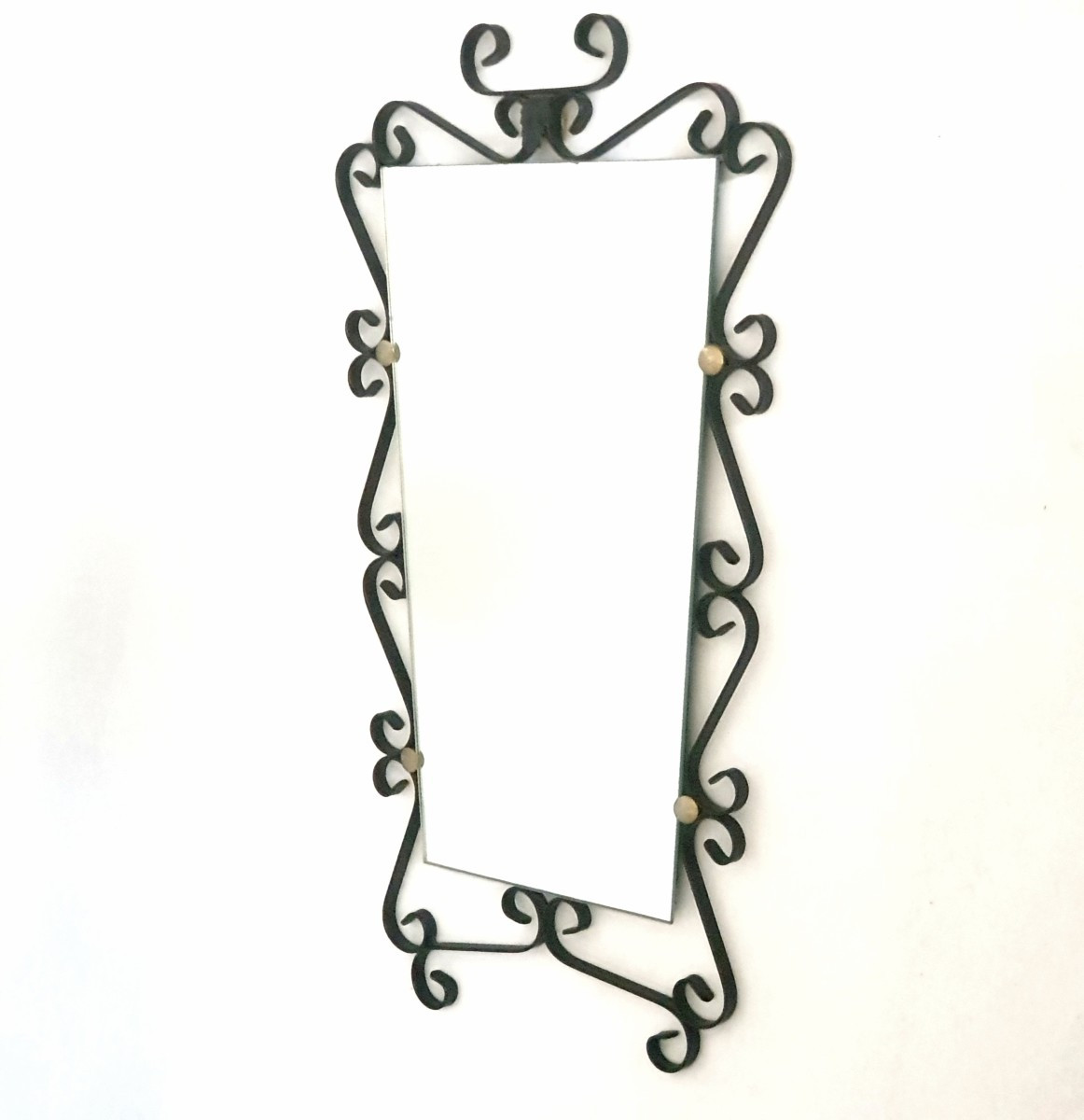  Vintage Wrought Iron Mirror, 1950s-60s, 20th Century, France -photo-4