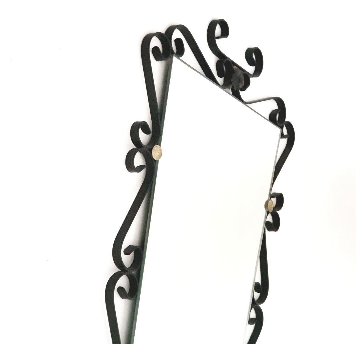  Vintage Wrought Iron Mirror, 1950s-60s, 20th Century, France -photo-3