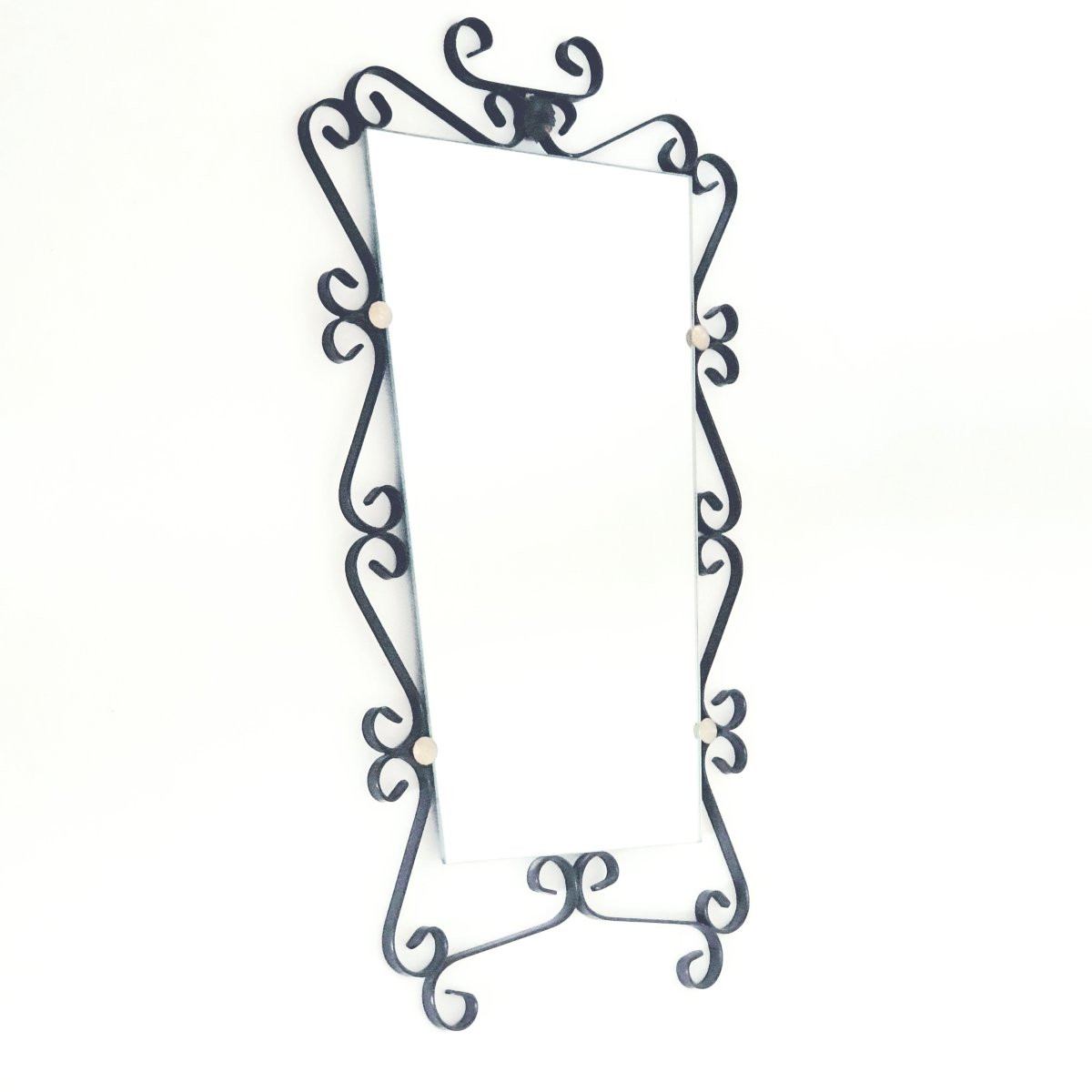  Vintage Wrought Iron Mirror, 1950s-60s, 20th Century, France -photo-5