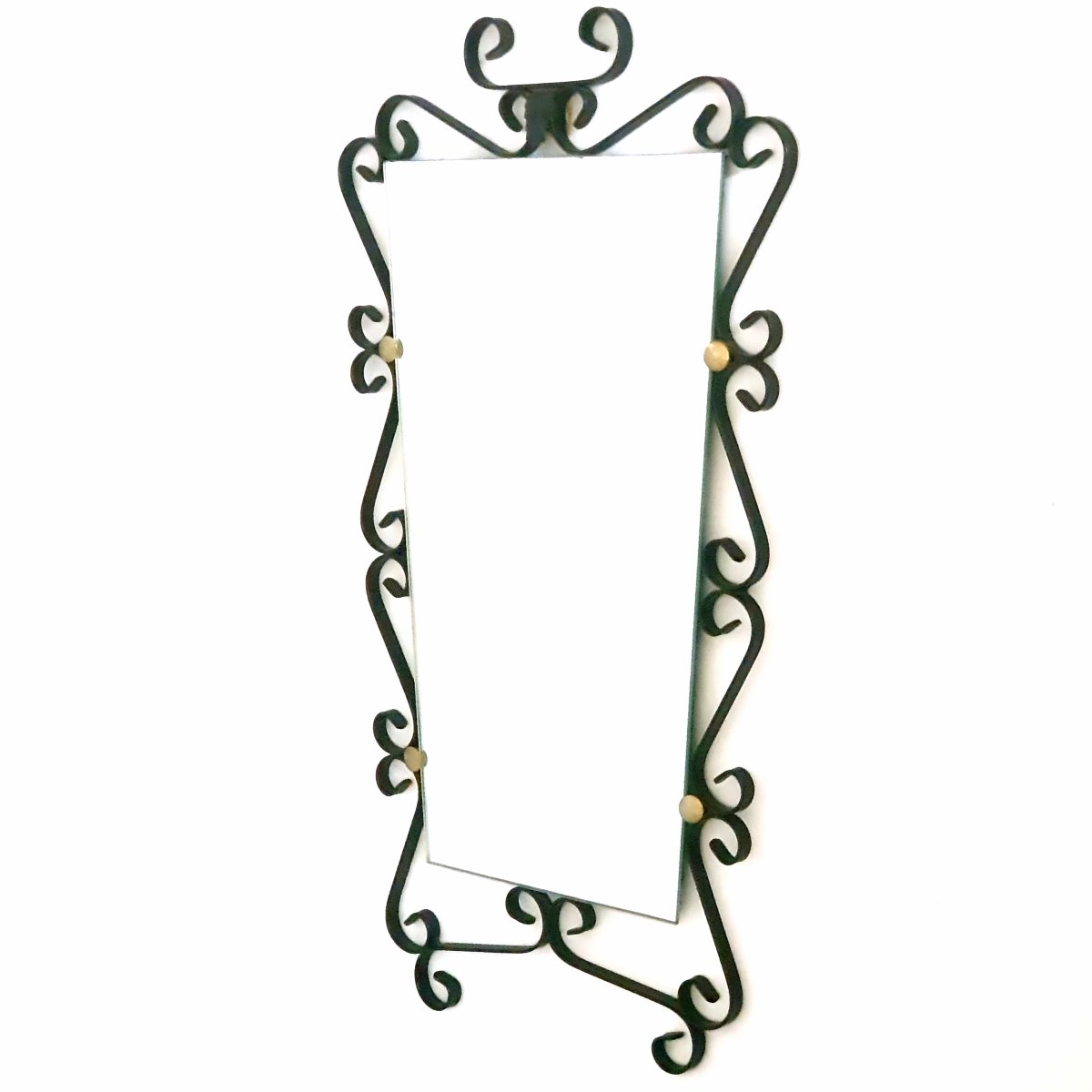  Vintage Wrought Iron Mirror, 1950s-60s, 20th Century, France -photo-6